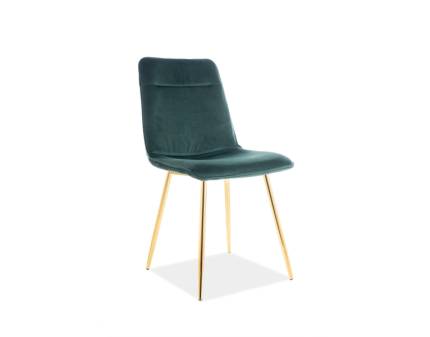 Set 4 scaune tapitate EROS VELVET catifea green 47x41xH87cm, picioare aurii