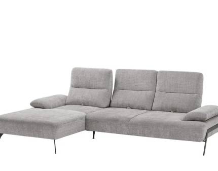 Coltar CESAR fix cu tetiere reglabile, spatar reglabil, cotiere reglabile, gri/ crem 290x183cm