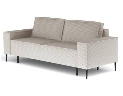 Canapea extensibila MATANO cu lada pentru depozitare, material plusat-raiat crem/ gri 240x103cm