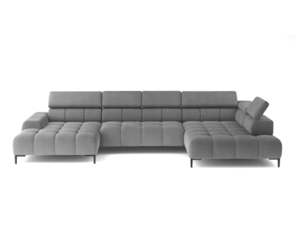 Coltar cu reglaj electric PLAZA XL cu tetiere reglabile, personalizabil 385x216x177cm