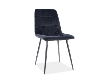 Scaun tapitat MILA VELVET catifea black 45x53xH86cm, picioare negre