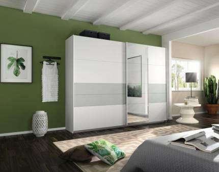 Dulap alb alpin /silk grey 271x210x62cm BOSTON EXTRA