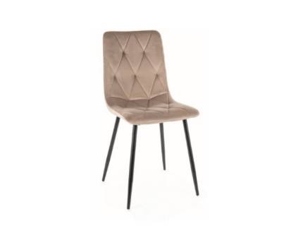 Scaun tapitat TOM VELVET catifea beige 45x52xH91cm, picioare negre
