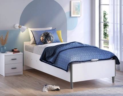 Pat cu lada fara tablie (120x200cm) WHITE