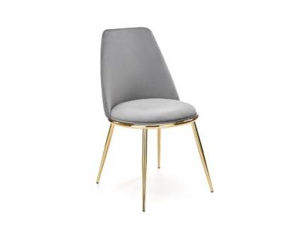 Scaun tapitat K460 luxury, catifea grey 49x54xH84cm, picioare aurii