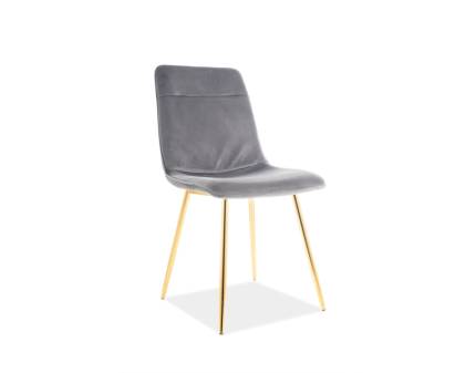 Scaun tapitat EROS VELVET catifea grey 47x41xH87cm, picioare aurii