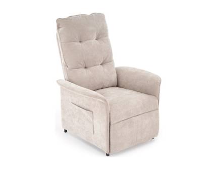 Fotoliu NAXOS cu recliner electric, material textil beige 85x85-160xH68-104cm