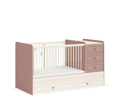 Patut transformabil cu pat suplimentar (80x180cm) ELEGANCE BABY