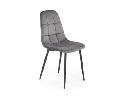 Scaun tapitat K417 catifea grey 45x56xH87cm, picioare negre