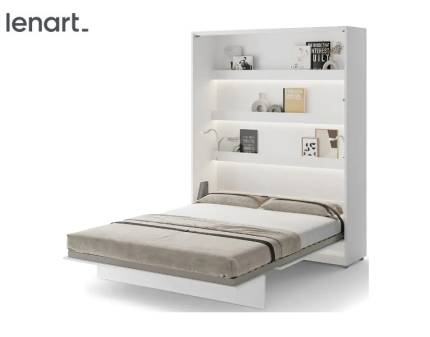 LENART BED CONCEPT BC-12P pat (160x200cm) rabatabil pe perete 171x46-228x218cm alb lucios
