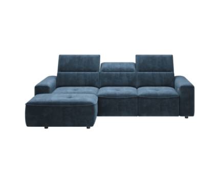 Coltar cu reglaj electric COLOMBO S cu lada pentru depozitare, tetiere reglabile, personalizabil 275x182cm 