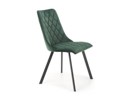 Scaun tapitat K450 catifea green 47x58xH85cm, picioare negre