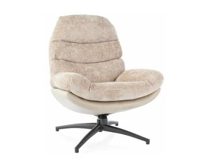 Fotoliu GISELLE rotativ, cu sistem de balasare usoara, confortabil, material texil + ecopiele 73x77xH86cm