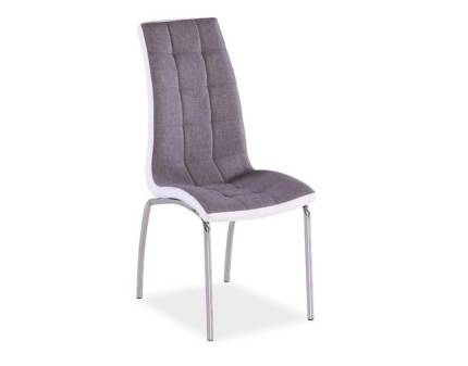 Scaun tapitat H-104 material textil grey 43x43xH96cm, picioare crom