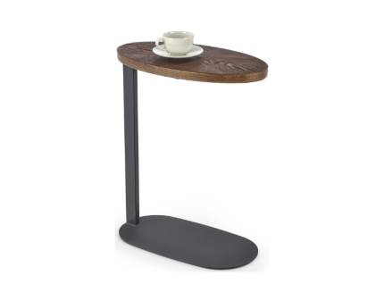 Masuta DELPHI din MDF si frunir natural nuc, metal negru 48x26xH58cm