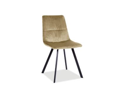 Set 4 scaune tapitate TOLEDO VELVET catifea beige 45x51xH88cm, picioare negre
