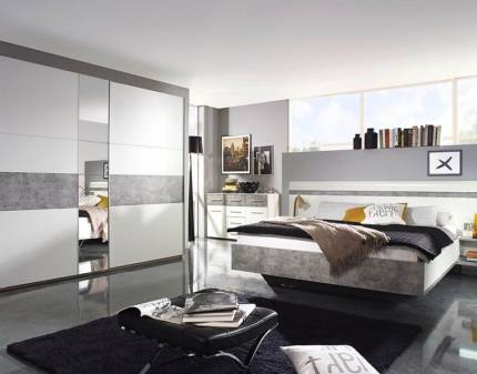 WESEL Cadru pat cu noptiere incorporate