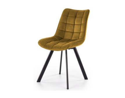 Scaun tapitat K332 catifea curry 46x61xH84cm, picioare negre