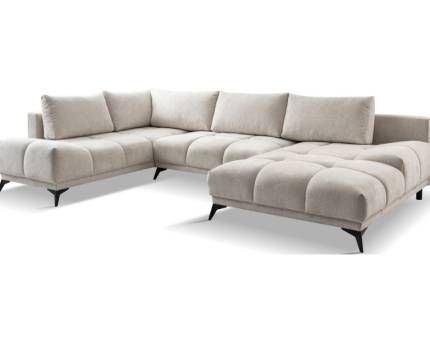 Coltar extensibil FELIPE U cu lada pentru depozitare, personalizabil 182x356x222cm