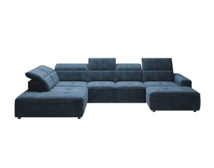 Coltar cu reglaj electric COLOMBO XL cu lada pentru depozitare, tetiere reglabile, personalizabil 376x227x182cm