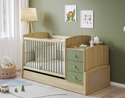 Patut transformabil cu pat suplimentar (70x115-70x160cm) LOOF BABY