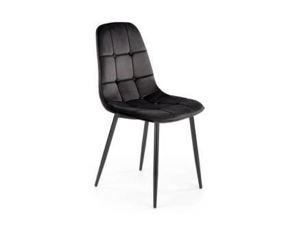 Scaun tapitat K417 catifea black 45x56xH87cm, picioare negre