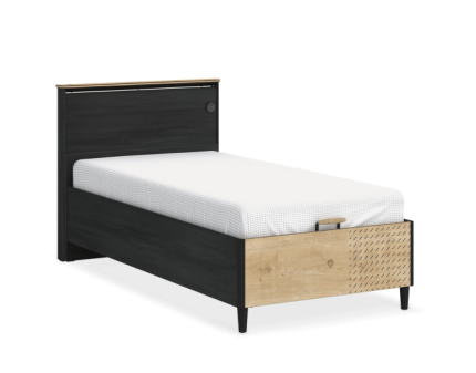 Pat cu lada si tablie (120x200cm) BLACK