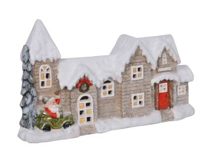 Casa de craciun din ceramica cu LED 54x13.5x31cm