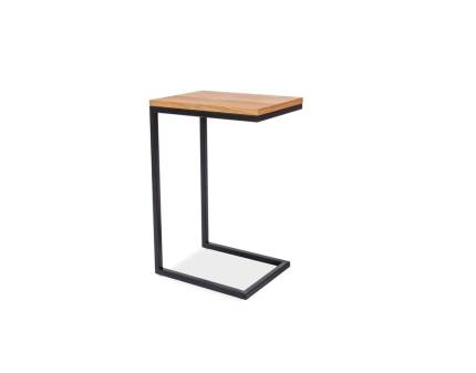 Masuta LARGO C din MDF cu furnir natural stejar, metal negru 40x30xH60cm