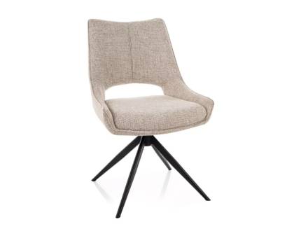 Scaun tapitat FINO I rotativ, functie de inclinare a spatarului, material textil beige 56x60xH87cm, picioare negre  
