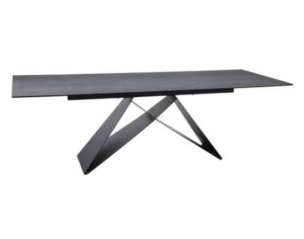 Masa extensibila WESTIN CERAMIC GREY din ceramica italiana Piatra de Savoia gri, metal negru 160-240x90xH77cm