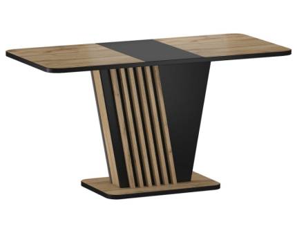 Masa extensibila NEVIO din placa laminata stejar artisan si negru 125-170x75xH76cm