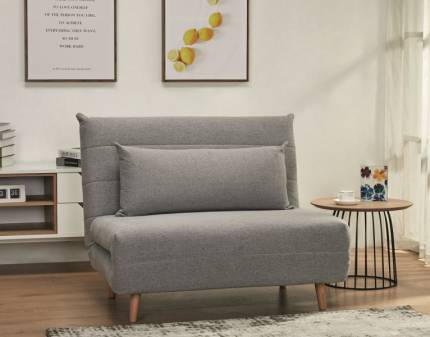 Fotoliu extensibil SPIKE material textil gri, sprafata de dormit 105x190cm, 105x80xH80cm