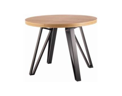 Masa extensibila GALAXY din PAL laminat stejar Artisan, metal negru 100-168xH76cm