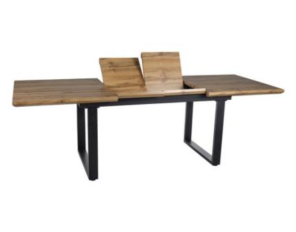 Masa extensibila UMBERTO II din MDF si furnir stejar artisan, metal negru 160-240x90xH76cm