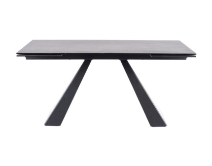 Masa extensibila SALVADORE CERAMIC II din ceramica cu efect de marmura Spaniola, metal negru 120-180x80xH76cm 