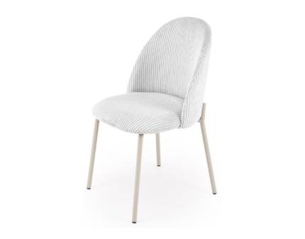 Scaun tapitat K606 material raiat light grey 50x53xH87cm, picioare casmir