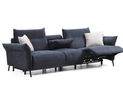 Canapea cu dublu recliner TV si sound system MOZART cu adaptor USB, personalizabila 250x100cm