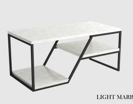 Masuta ELLIE cu spatiu tip suport, din PAL Egger, metal negru 100x50xH45cm