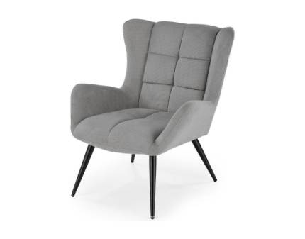 Fotoliu BYRON material textil grey, picioare negre 72x85xH92cm