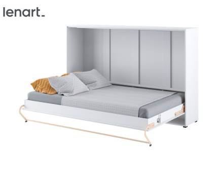 LENART PRO CONCEPT CP-05 pat (120x200cm) rabatabil pe perete orizontal 215x46-111x39cm alb alpin/ alb lucios