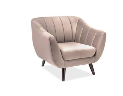 Fotoliu ELITE 1 VELVET catifea bej, design minimalist 91x85xH83cm