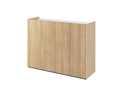 Comoda EASY EA-02 cu 4 usi 126x95x40cm stejar/ alb lucios 