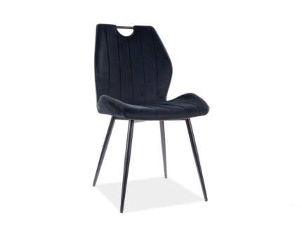 Scaun tapitat ARCO VELVET catifea black 51x58xH91cm, picioare negre