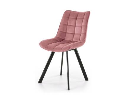 Scaun tapitat K332 catifea pink 46x61xH84cm, picioare negre
