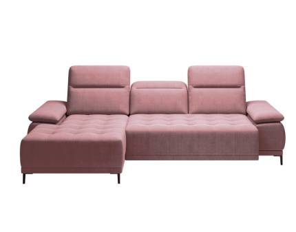 Coltar cu reglaj electric FOCUS S cu tetiere reglabile, personalizabil 277x177cm 