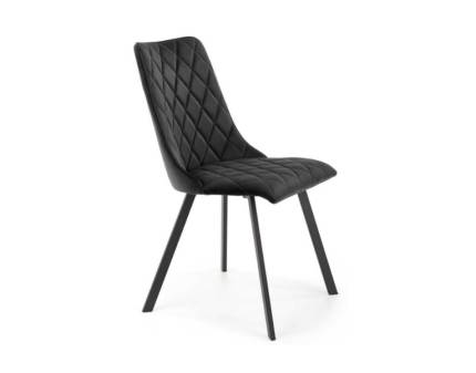 Scaun tapitat K450 catifea black 47x58xH85cm, picioare negre