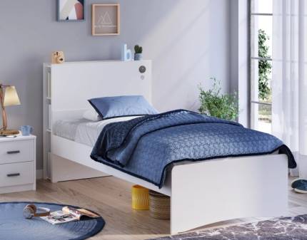 Tablie cu rafturi pentru (pat 100cm) WHITE 