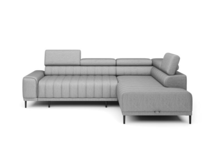 Coltar extensibil CALDO L cu lada pentru depozitare, tetiere reglabile, personalizabil 268x200cm