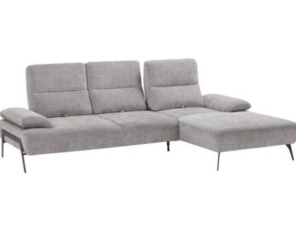 Coltar CESAR fix cu tetiere reglabile, spatar reglabil, cotiere reglabile, gri/ crem 290x183cm
